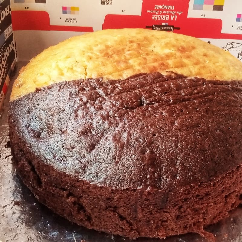 Half choco & half vanilla cake