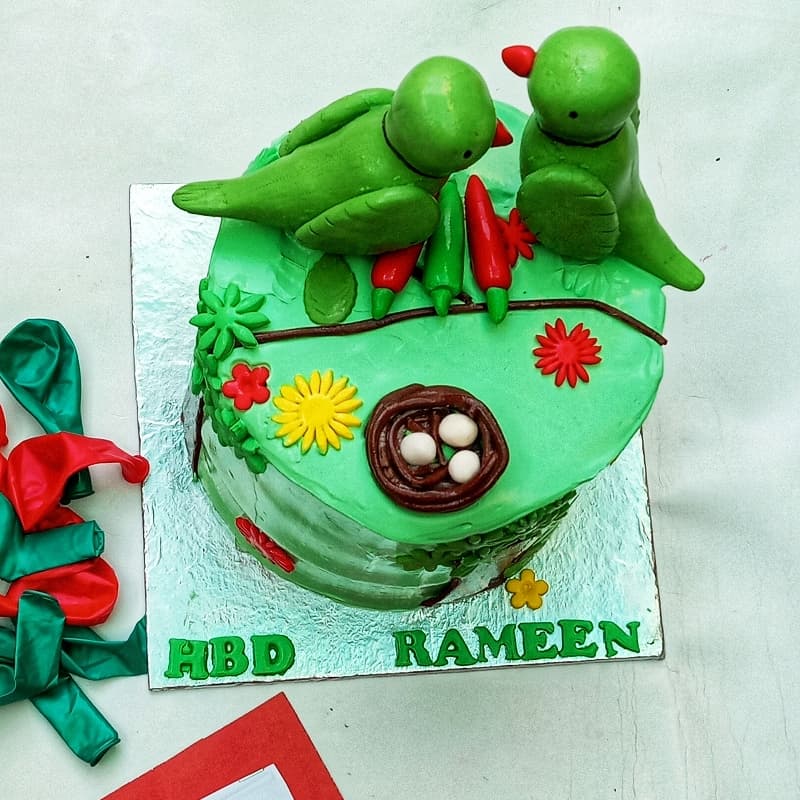 Parrot theme cake ( 3lbs)