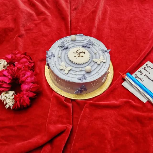 Customized Cake Along Gajry & Sparking Candles